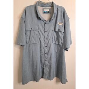 Magellan Outdoors Fish Gear Short Sleeve Angler Fit Fishing Shirt Men's 4XL Blue